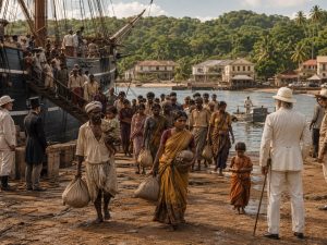 Engagés indiens débarquant en Guyane